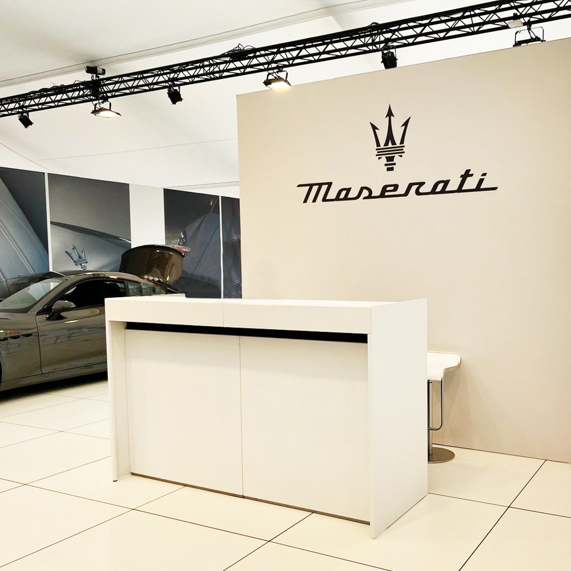 2m Straight Counter with Branded Backwall