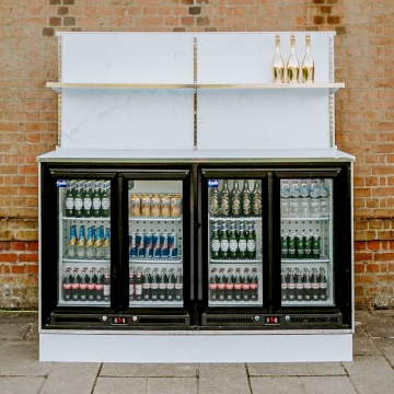 White Marble Back Bar 2m Unit - FULL PACKAGE