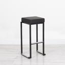 Nevada Stool - Black Base Black Leather Pad