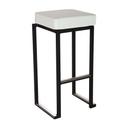 Nevada Stool - Black Base White Leather Pad