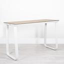Utah Double Poseur Table - White Base Natural Oak Top