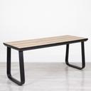 Utah Double Bistro Table - Black Base Natural Oak Top