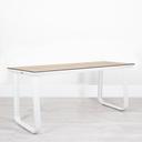 Utah Double Bistro Table - White Base Natural Oak Top
