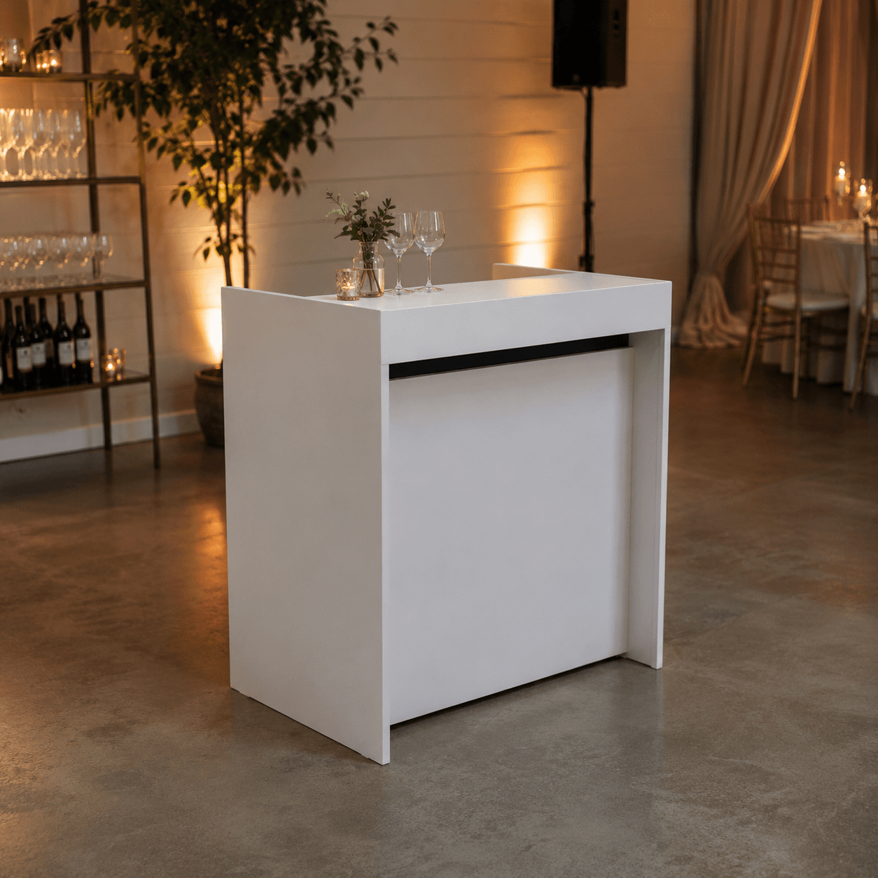 1m Straight Bar Counter - White