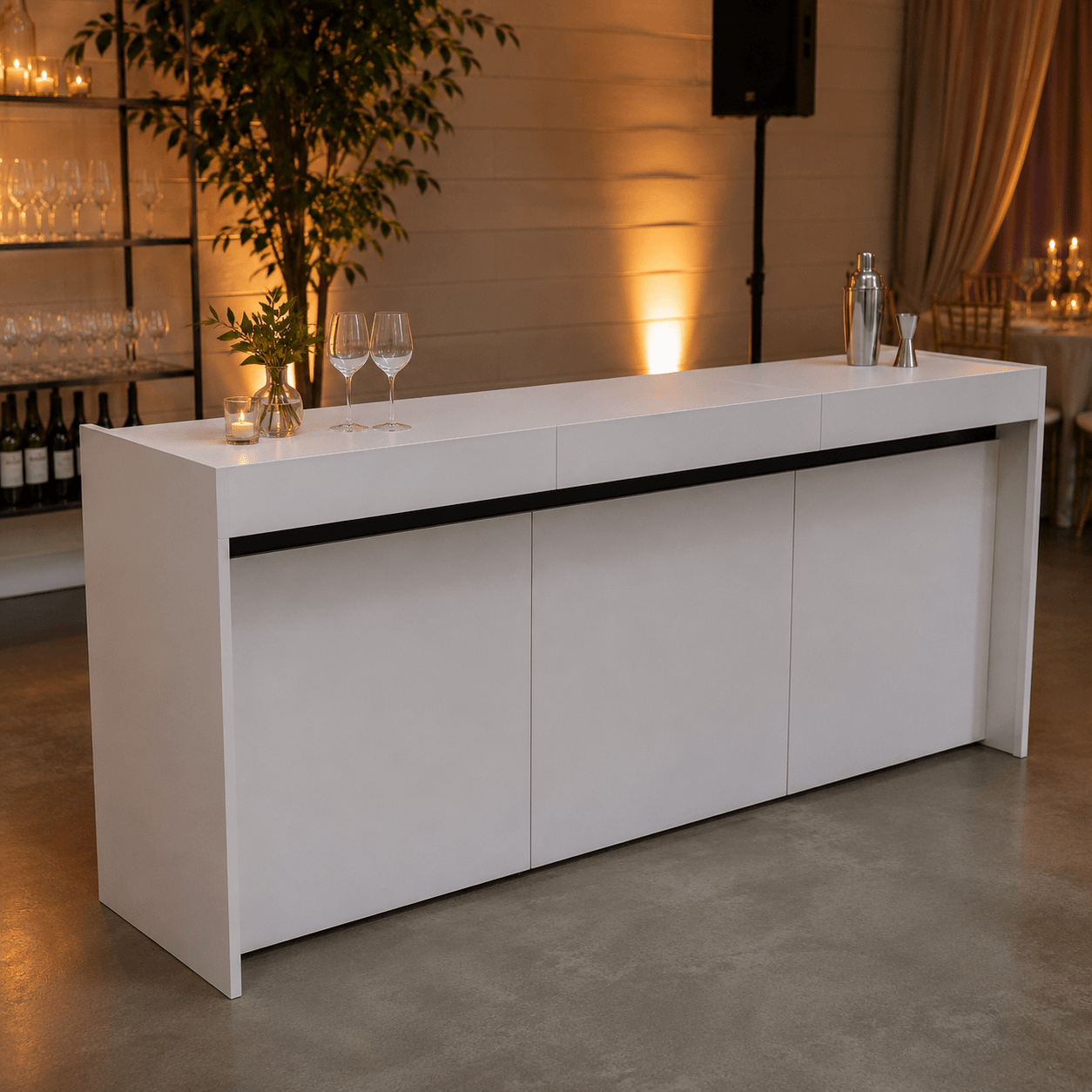 3m Straight Bar Counter - White