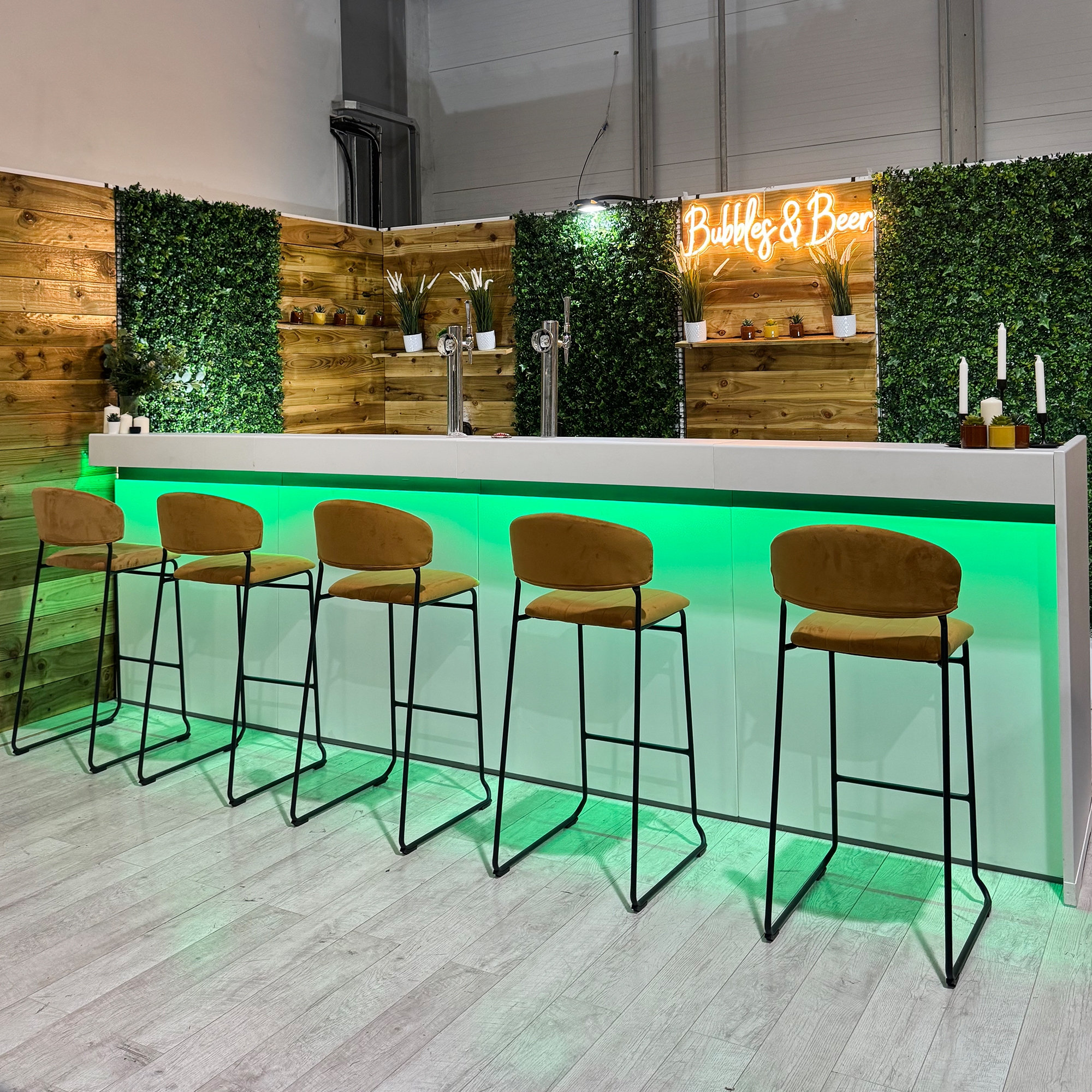4m Straight Bar Counter - White
