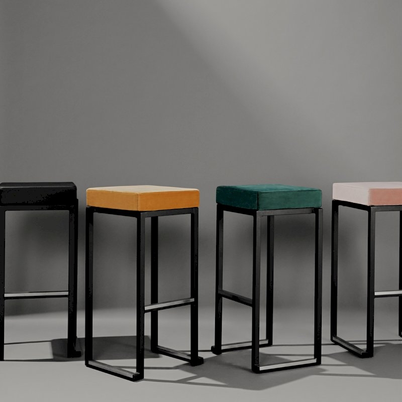 Nevada Bar Stool - Black Base Gold Pad