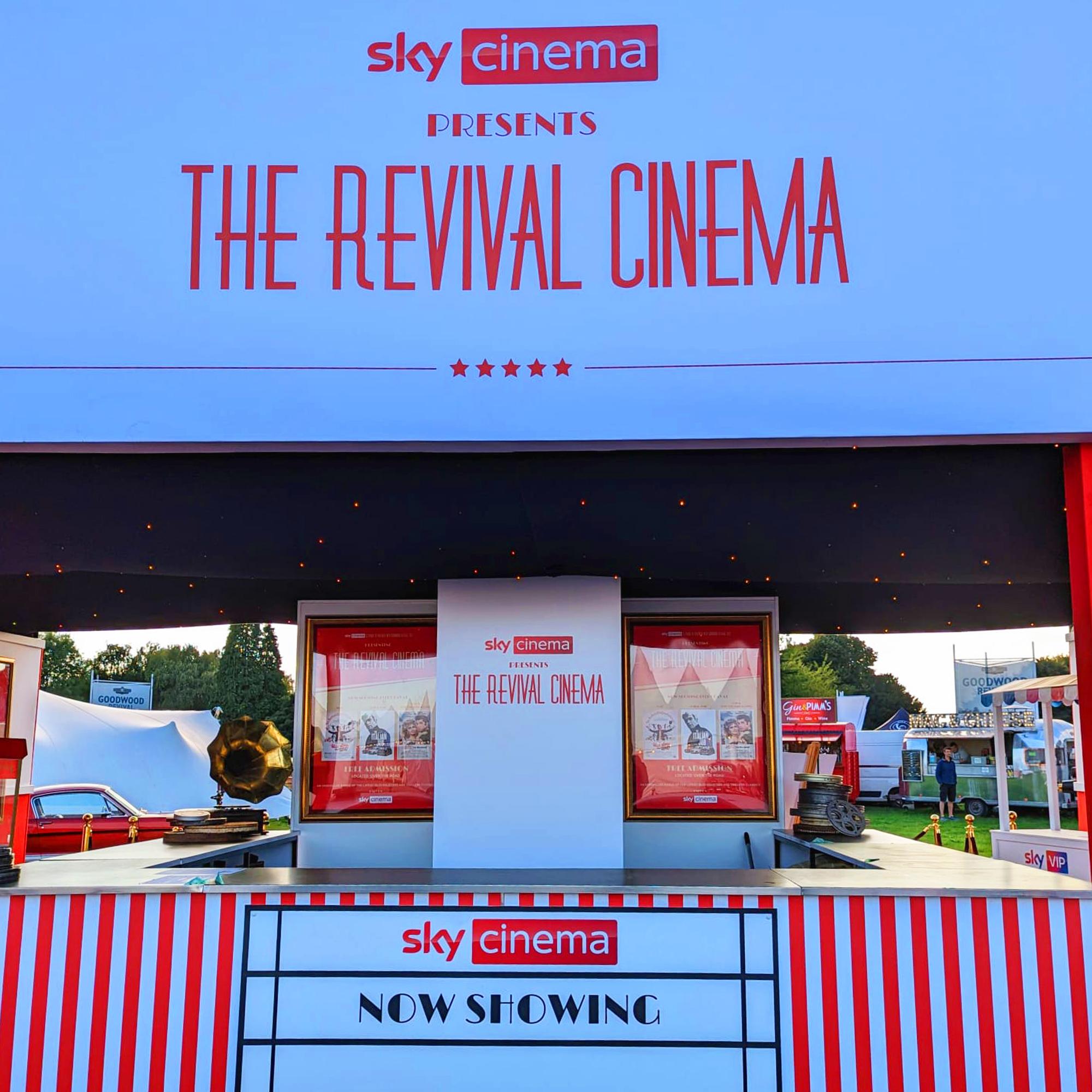 Large square bar fully customised to match the branding of the Drive In Cinema.