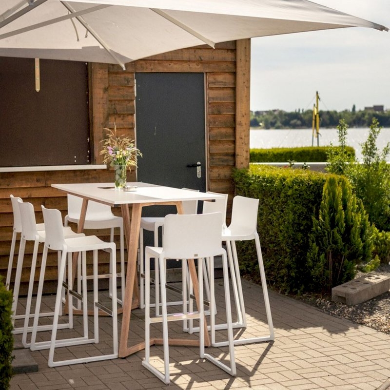 Boston Double Poseur Table - White