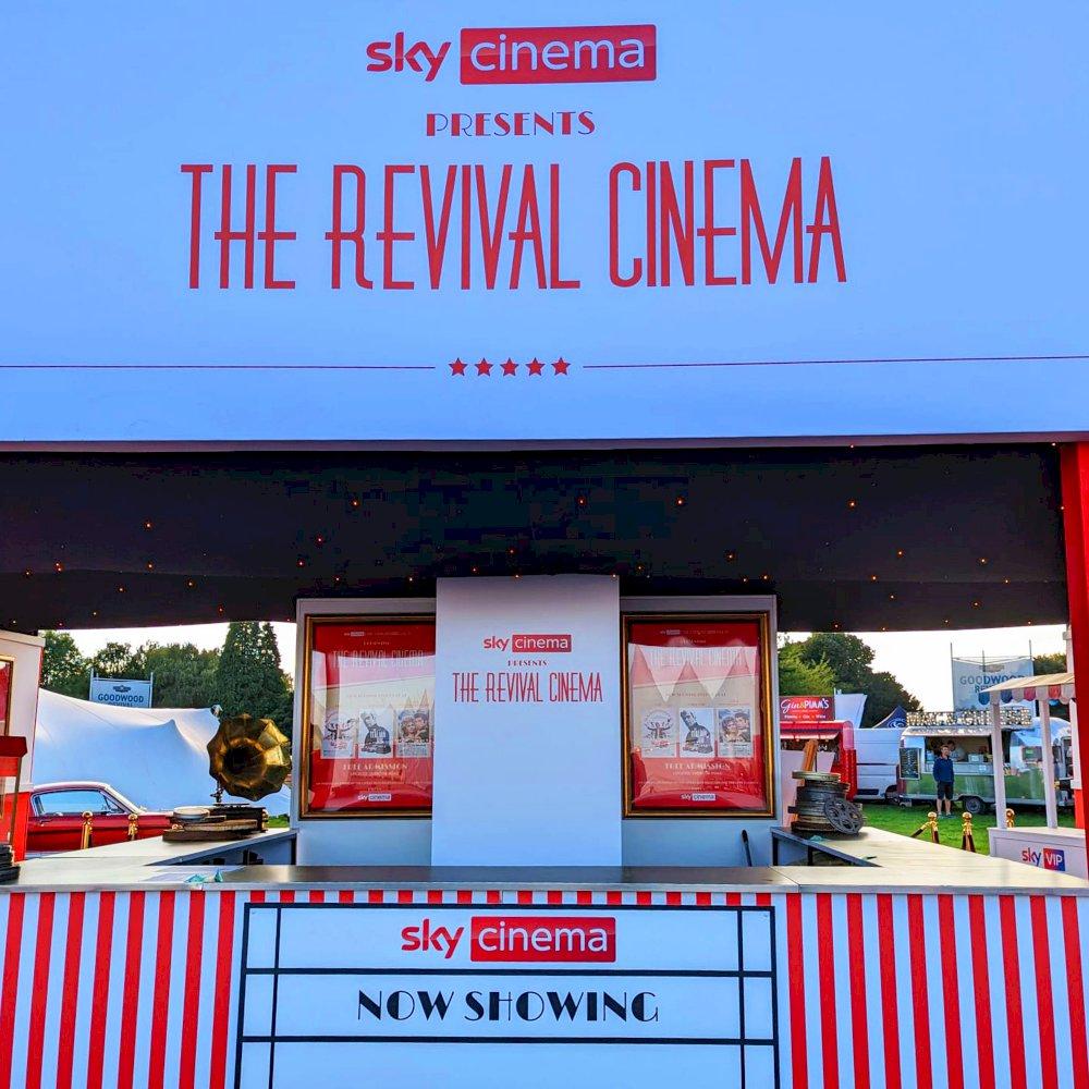 Large square bar fully customised to match the branding of the Drive In Cinema.