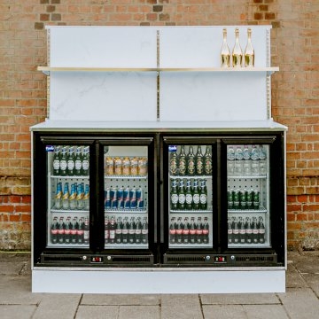 White Marble Back Bar 2m Unit - FULL PACKAGE White Marble Back Bar 2m Unit - FULL PACKAGE