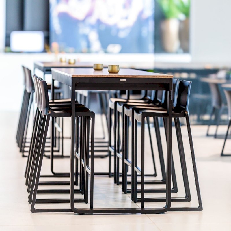 Utah Double Poseur Table - Black Base Black Top