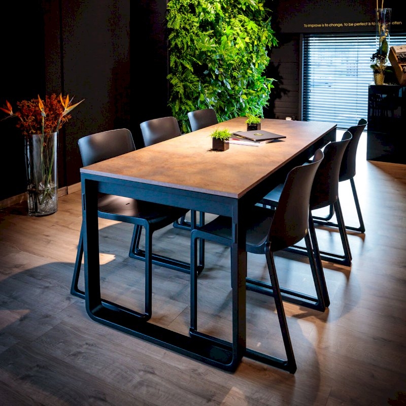 Utah Double Bistro Table - Black Base Black Top