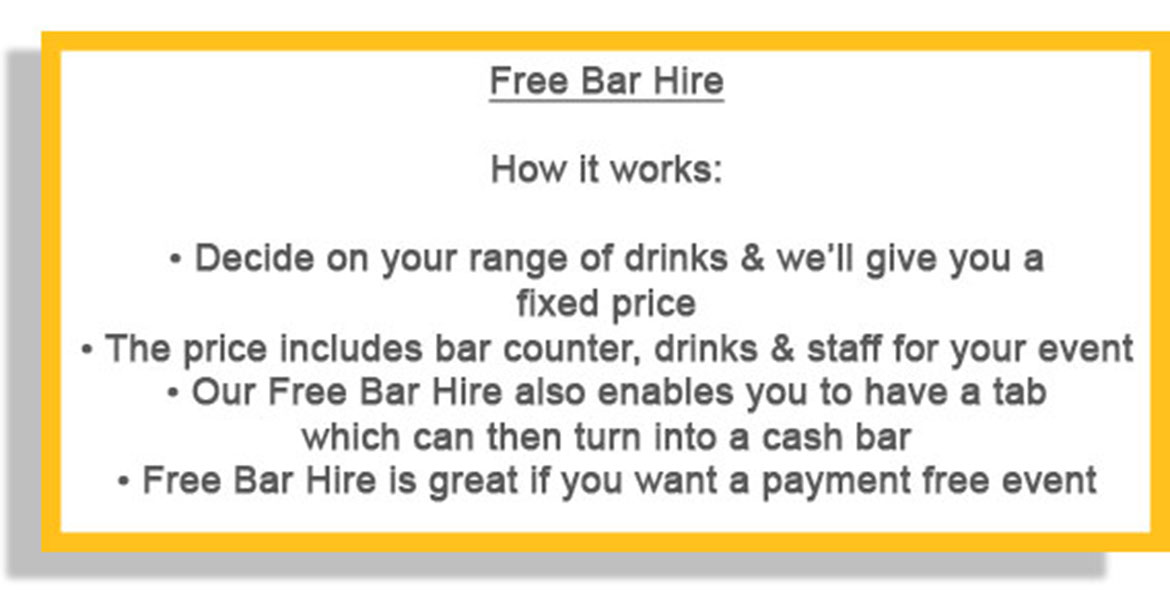 Free Bar Hire
